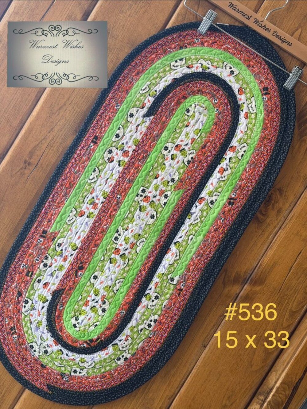 Halloween table runner 15 x 33 / Handmade jelly roll